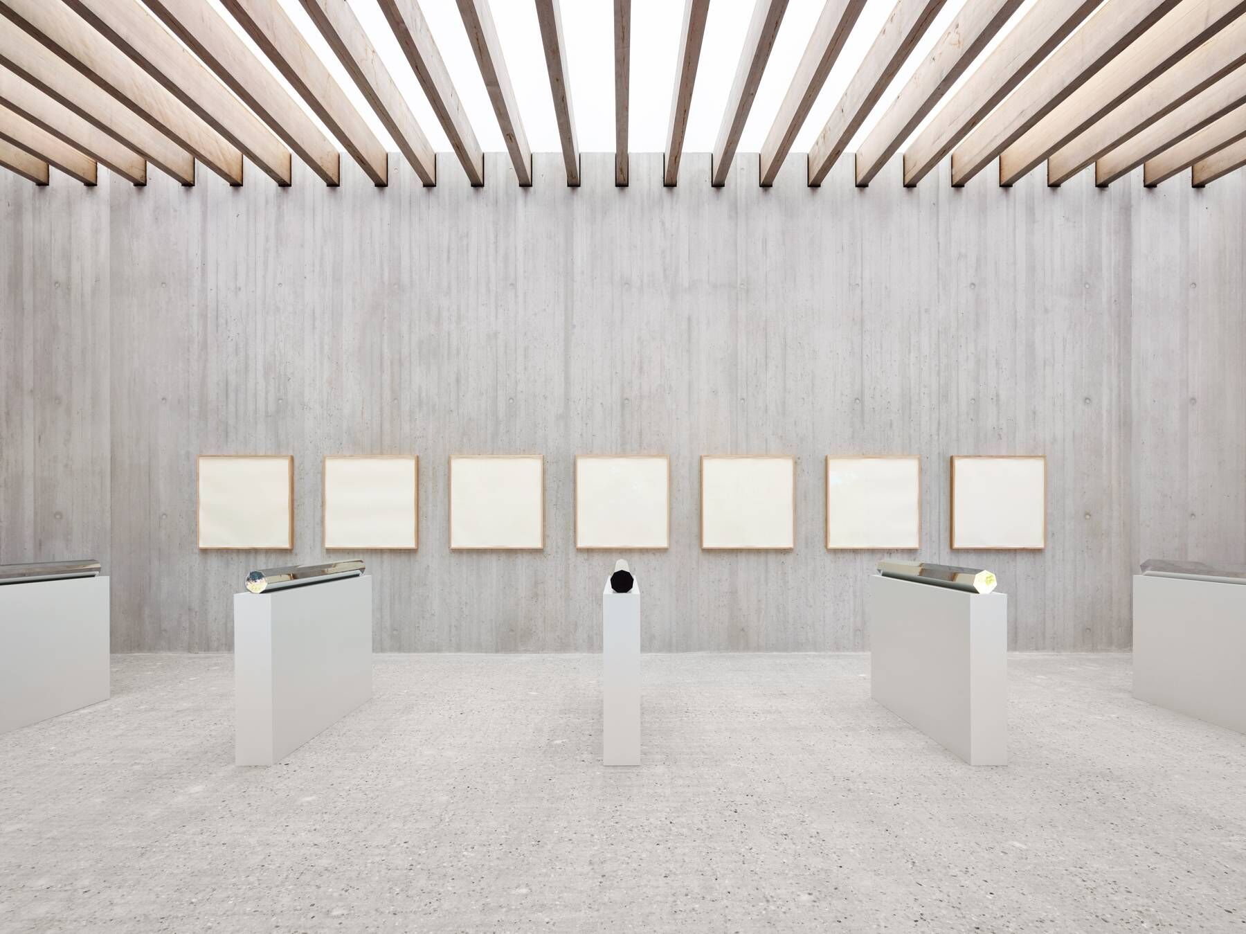 OKALUX capillary glazing diffusing daylight in a gallery interior at a private residence in Southampton, New York