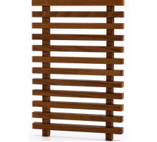 OKAWOOD Beech species sample — horizontal wood slat grid, rich reddish-brown tone